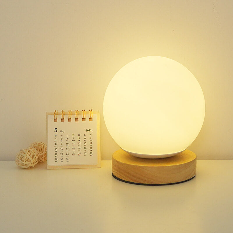 Modern Minimalistisk Rund USB Uppladdningsbar LED Nattlampa Bordslampa