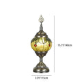 Traditionell Tiffany romantisk oval järn emaljerad 1-ljuskälla bordslampa för sovrummet