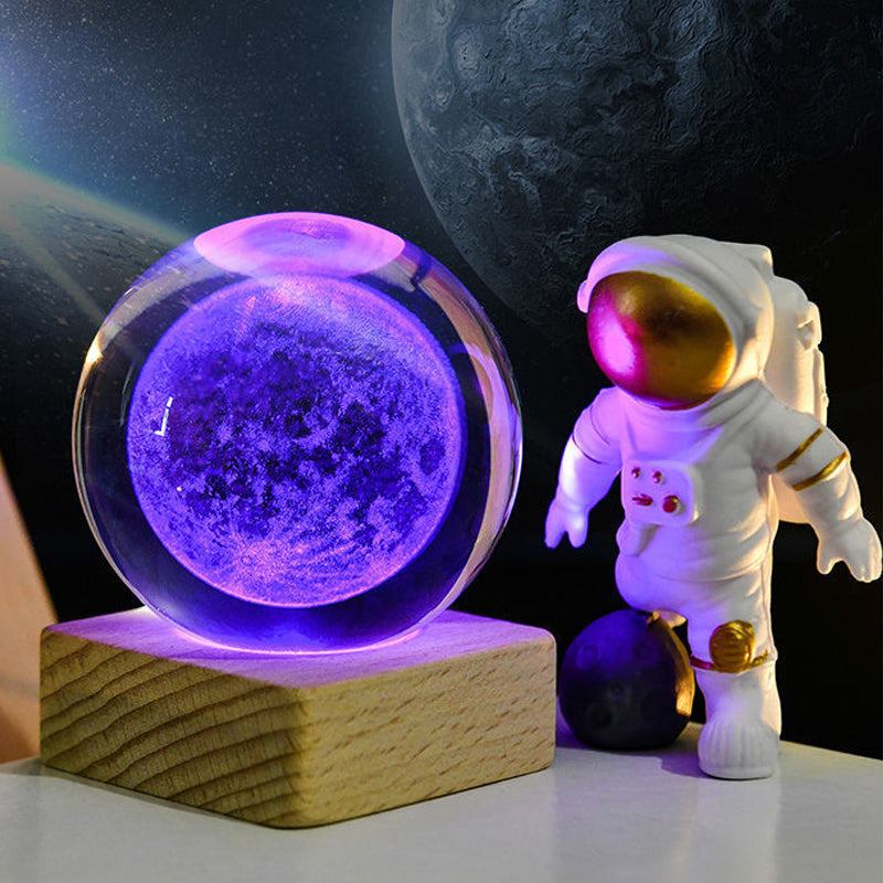 3D Galaxy Crystal Ball Nattlampa Dekorativ Lampa