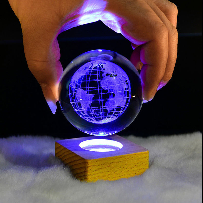 3D Galaxy Crystal Ball Nattlampa Dekorativ Lampa