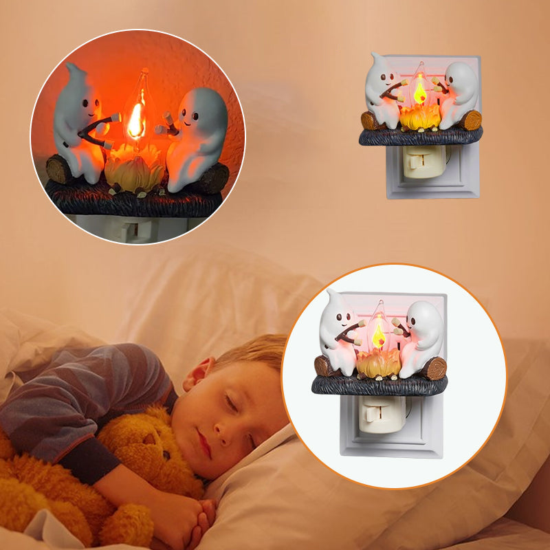 Spöklika Lägereld Blinkande Nattlampor