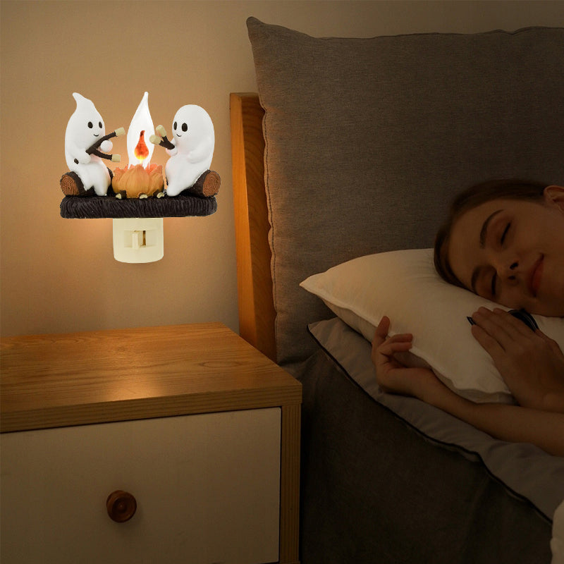 Spöklikt Lägereld Blinkande Nattljus