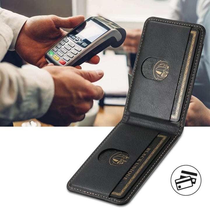 LuxCase Läderfodral med Kortfack och Ställ – Passar för iPhone |