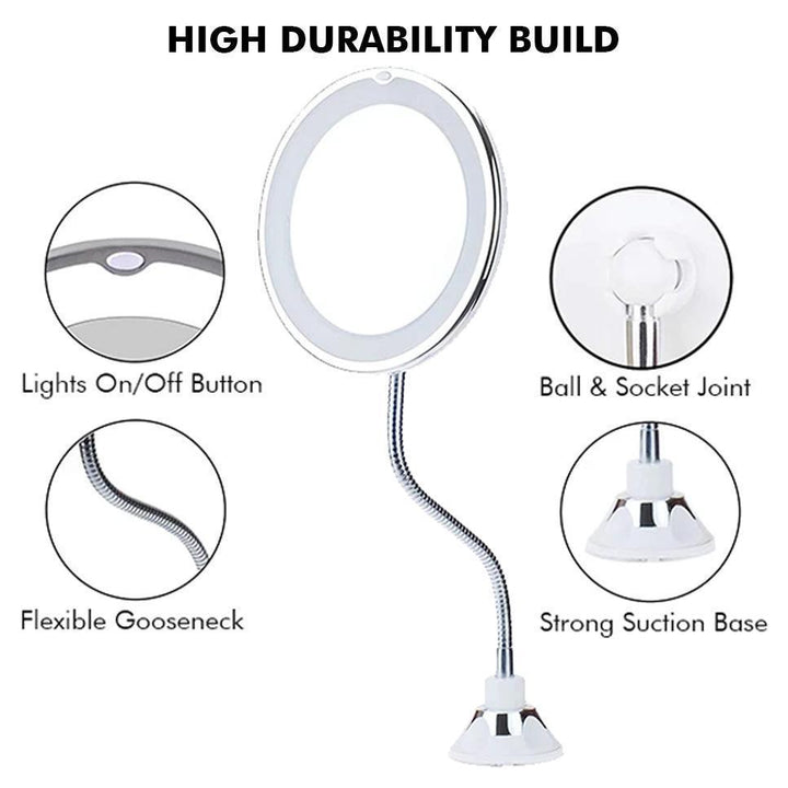 10x Zoom LED Makeup Spegel