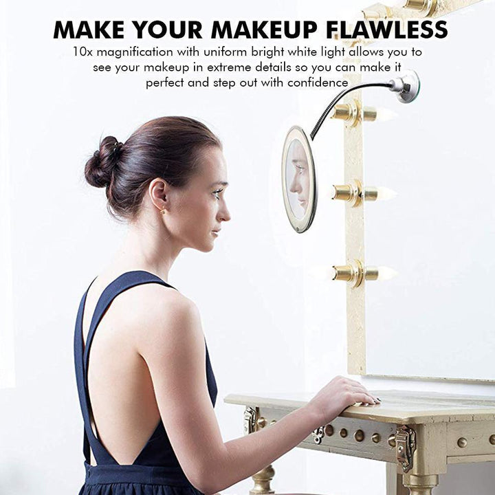 10x Zoom LED Makeup Spegel