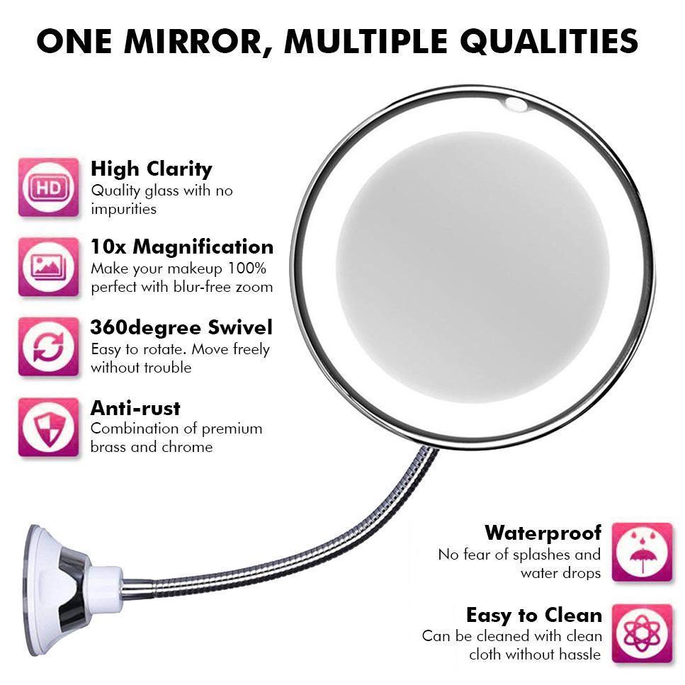 10x Zoom LED Sminkspegel