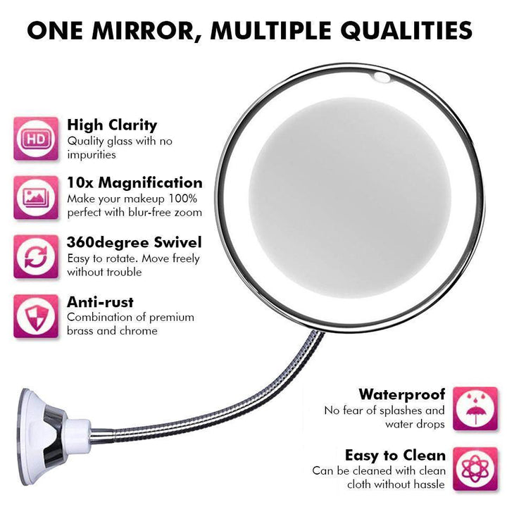 10x Zoom LED Sminkspegel