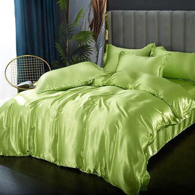Lyxigt Siden Satin Sängkläder Set - SilkElegance