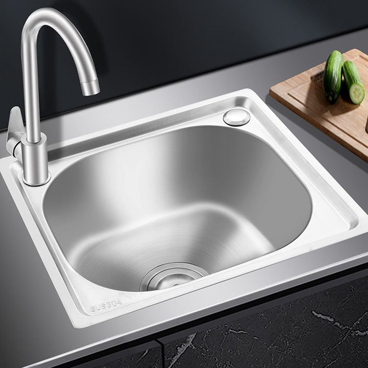 Modern Bar Prep Spegel Rostfritt Stål med Kran Arbetsstation Rack