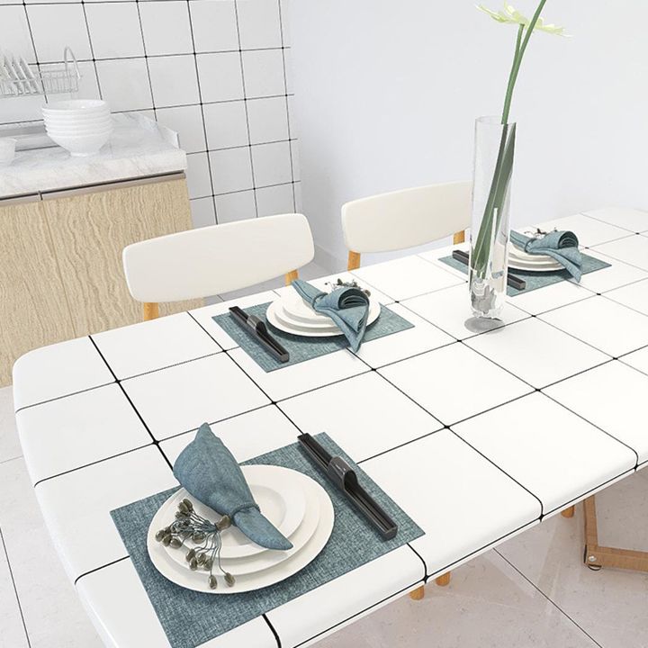 Vit Peel &amp; Stick Tile Spegel Plast Rutmönster Tapet för Kök och Badrum