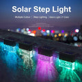 Soldeckslampor 4-delarsset, Solsteglampor Utomhus, Varmvit/färgskiftande Solstaketlampa för Terrass Trädgård Gård