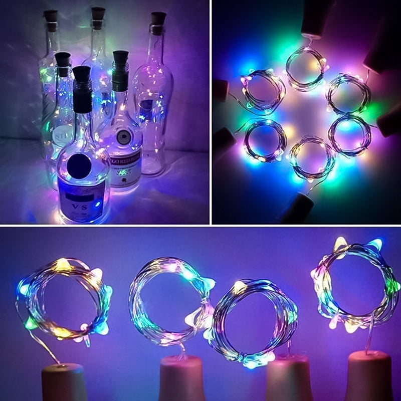 LED Flaska Lampa Kork Nattlampa DIY Dekorationsgåva