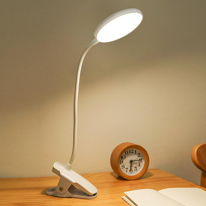 Enkel LED Clip Skrivbordslampa Återuppladdningsbar Ögonvänlig Nattlampa