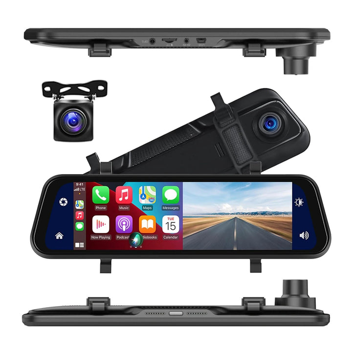 VisionMirror Pro – Ultra HD Spegel Dash Cam med Trådlös CarPlay &amp; Android Auto