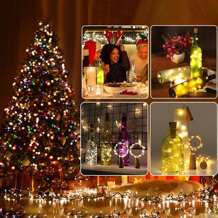 LED Vinflaskelampor Kork Nattljus DIY Dekoration Lyft - 5/10 ST