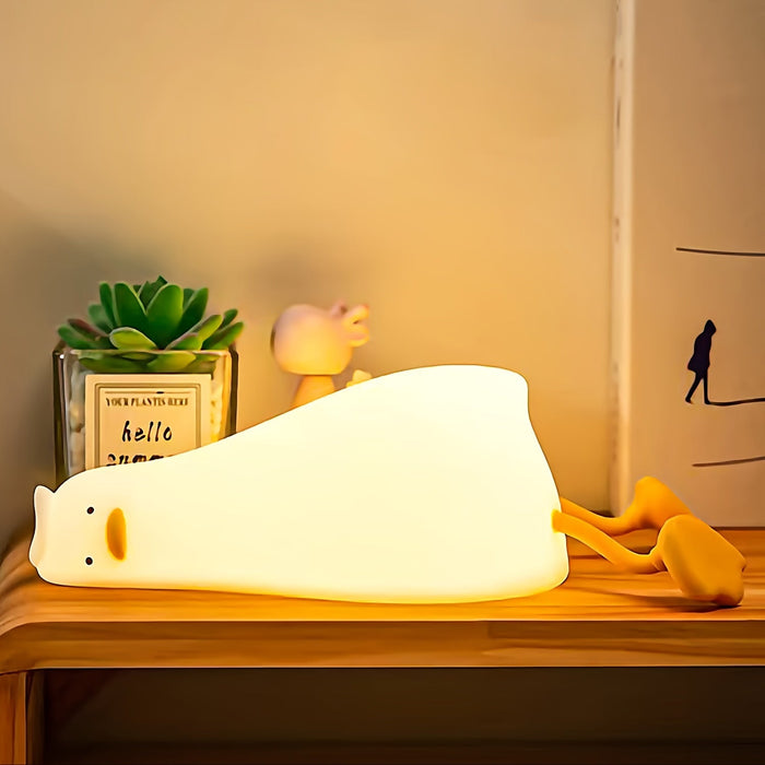 Sovande Anka Lampa - Uppladdningsbar Dimbar Silikon Nattlampa