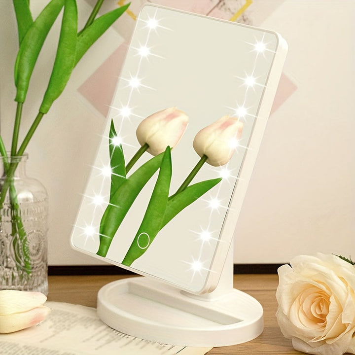 GlowMirror – Bärbar Sminkspegel med LED-belysning