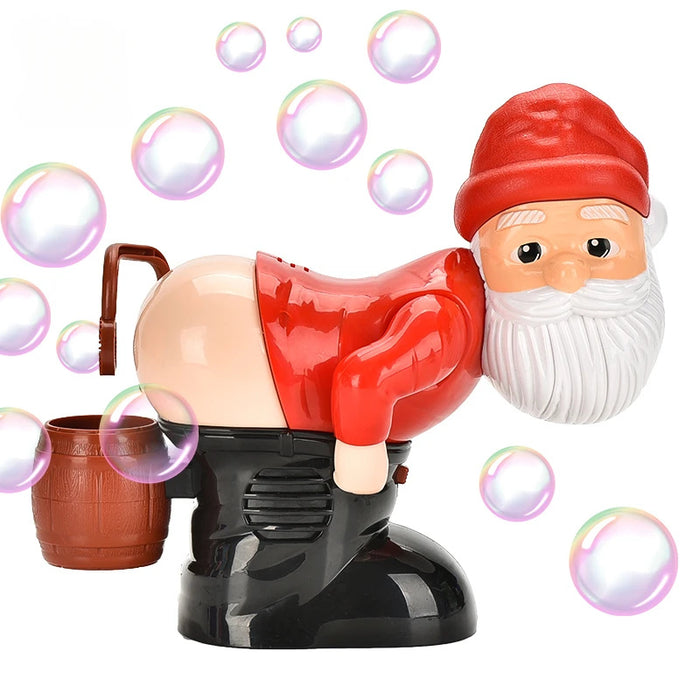 Varuvika Tomte som blåser såpbubblor med musik och ljus