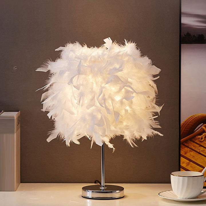 Vit cylindrisk sänglampa enkel glödlampa vår sänglampa