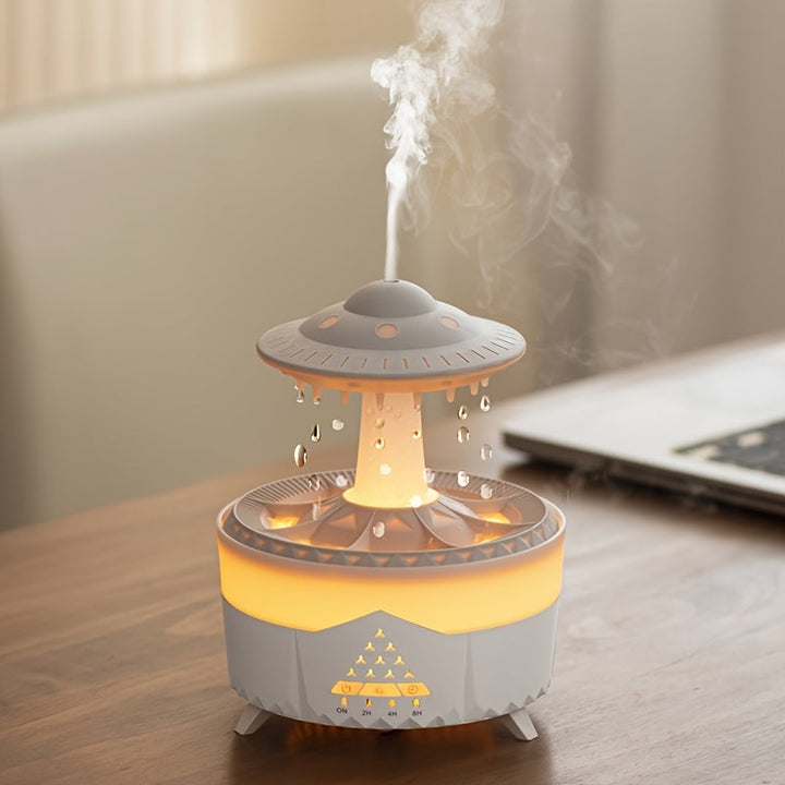 Avkopplande Regndropp Aromaterapi Essentiell Oljediffusor - LED Lampa &amp; Luftfuktare