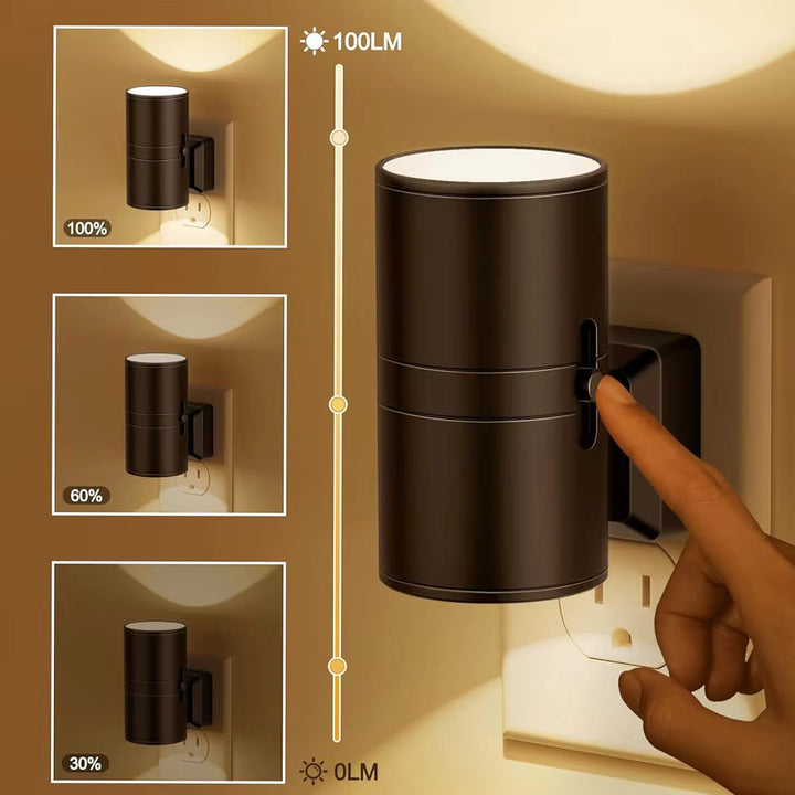 Lyxig Plug-In Ambient Nattlampa – Dimbar LED Vägglampa med Sensor (3000K Varm Glöd)