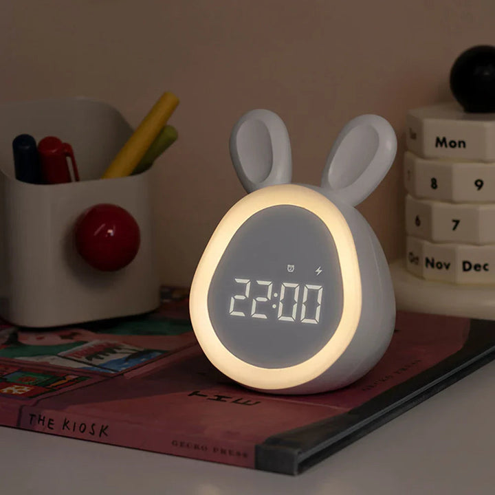 GlowBunny – Söt Barn Alarmklocka med Nattljus &amp; Justerbar Ljusstyrka
