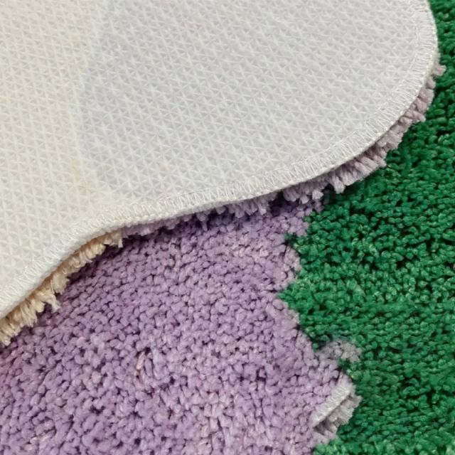 Abstrakt färgblockmatta i bomull-polyester