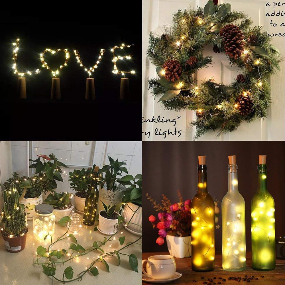 5 stycken LED-flaskljus nattljus gjort av kork presentdekoration |