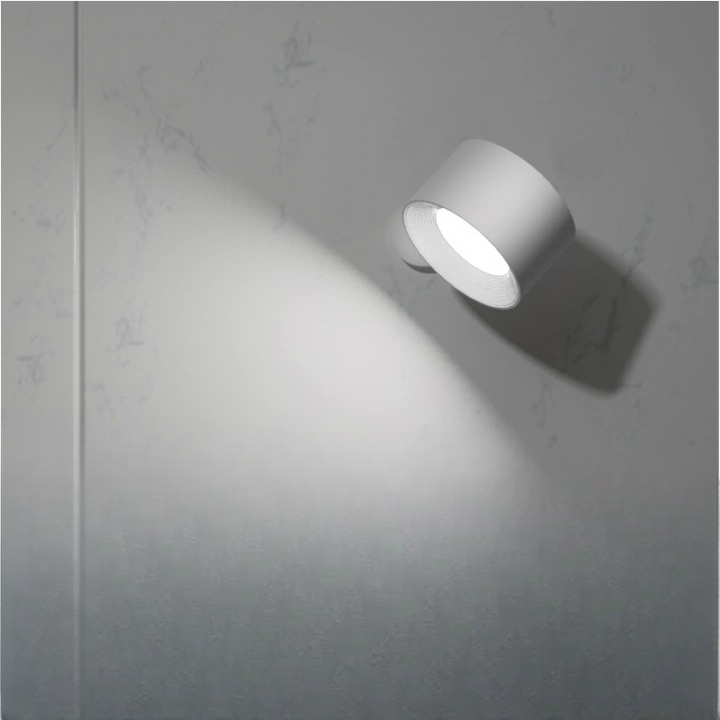 LED Vägglampor, Väggmonterade Lampor med Uppladdningsbart Batteri, 3 färgtemperaturer &amp; 3 ljusstyrkenivåer, 360° Rotabel Magnetboll, Trådlösa Vägglampor för Studie, Läsning, Sängbord