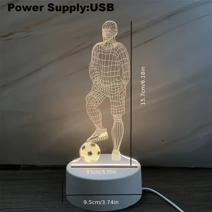 Fotbollsspelare 3D-lampa – För en sportig atmosfär