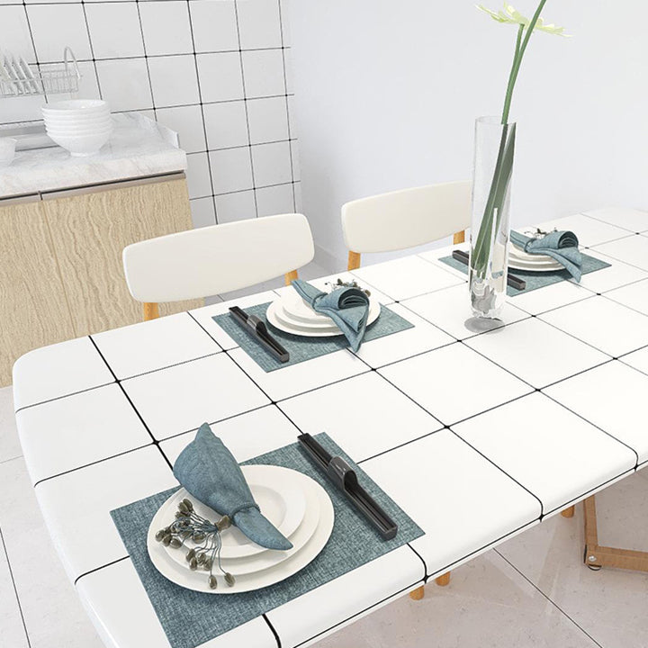 Vit Peel &amp; Stick Tile Spegel Plast Rutmönster Tapet för Kök och Badrum