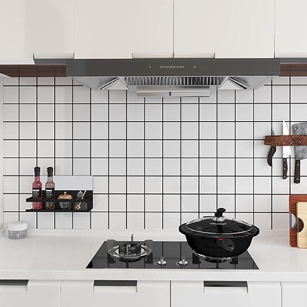 Vit Peel &amp; Stick Tile Spegel Plast Nät Tapet för Kök och Badrum