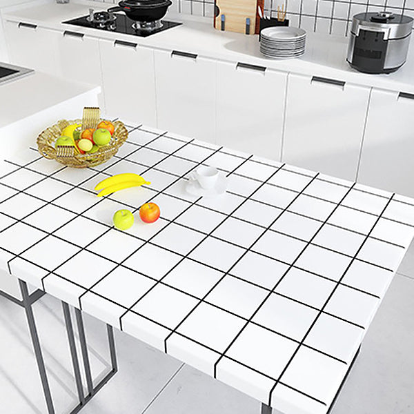 Vit Peel &amp; Stick Tile Spegel Plast Nät Tapet för Kök och Badrum