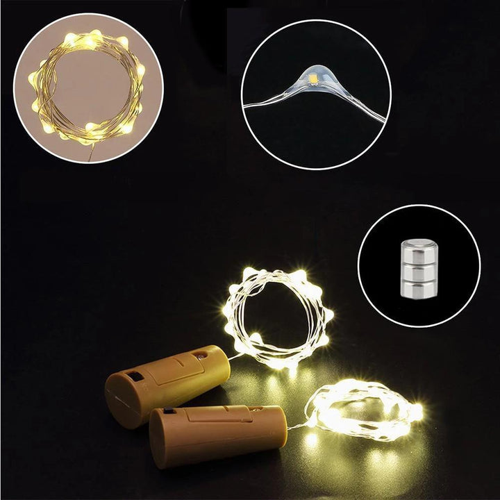 5 stycken LED-flaskljus nattljus gjort av kork presentdekoration |