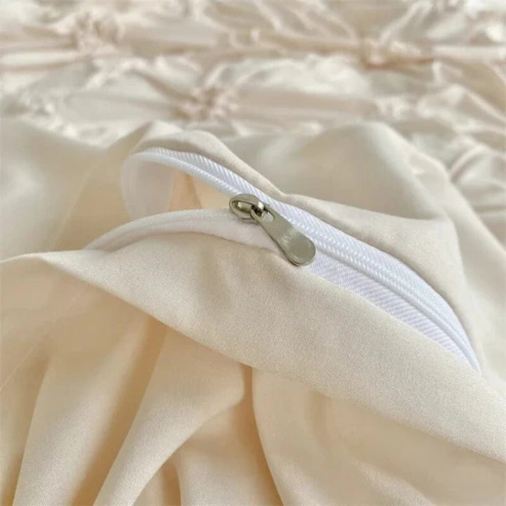 Duvet Cover Set Med Fållad Blomdesign