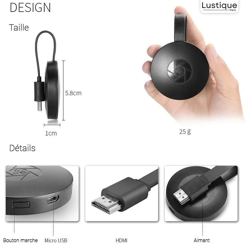 Trådlös HDMI Display Adapter | MediaLink 1080P WiFi Skärm Spegling för Android, iOS, Windows &amp; Mac