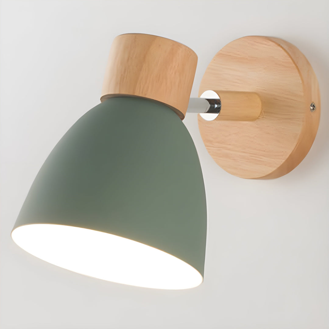 Trä Nordic Vägglampa med Strömbrytare för Sovrummet