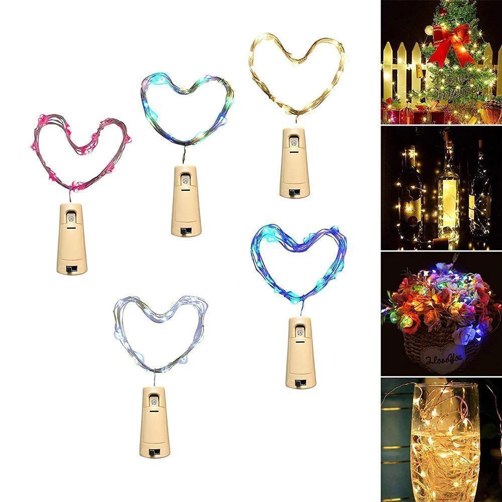 LED Vinflaskelampor Kork Nattljus DIY Dekoration Lyft - 5/10 ST