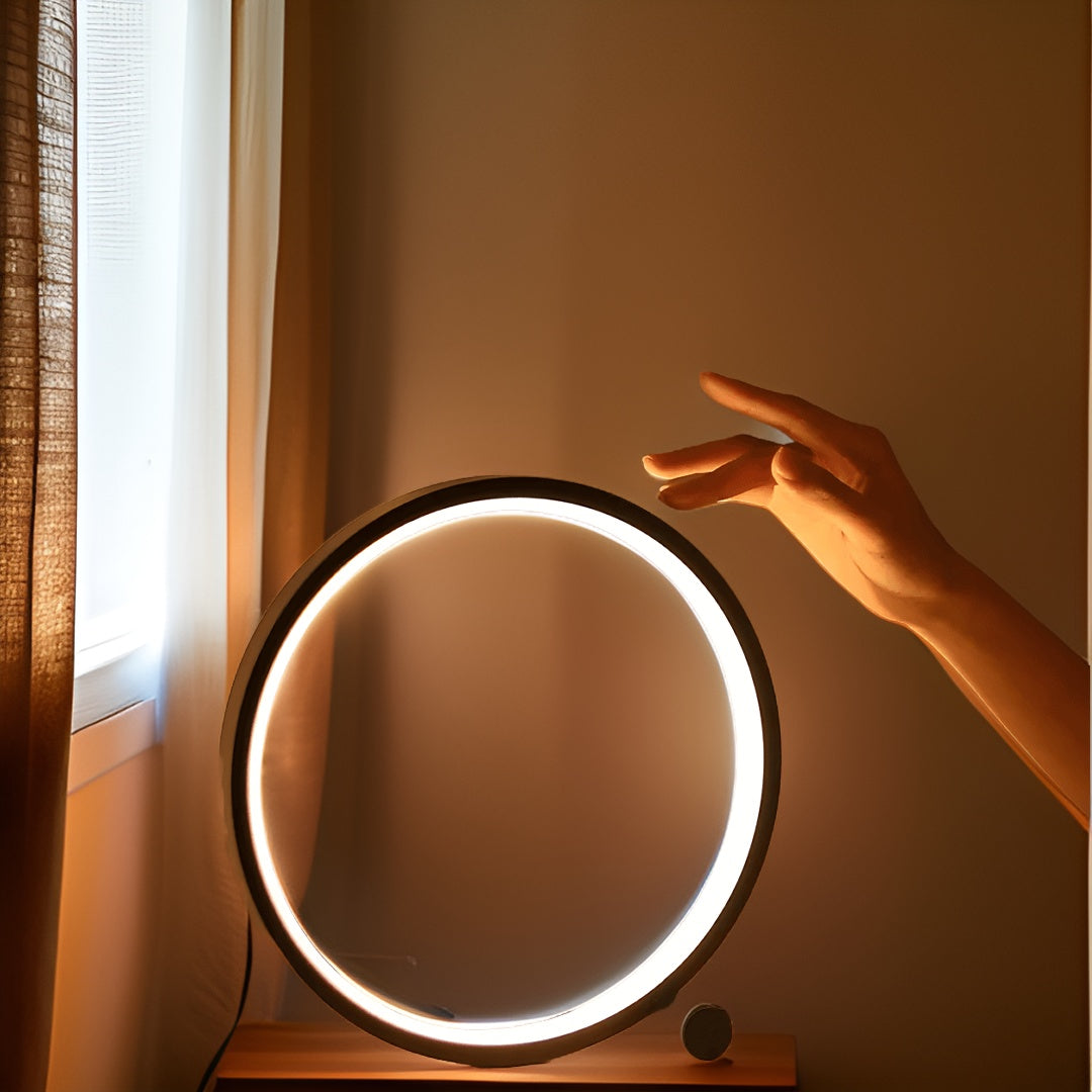 Halo Glo Lampa – minimalistisk dimbar rund LED-bordslampa