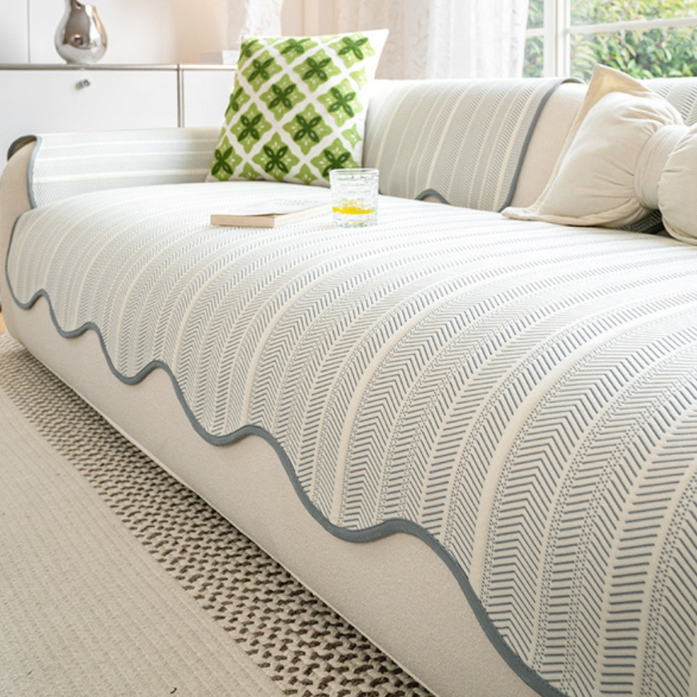 Aurivelle Herringbone Scallop Edge Sofföverdrag
