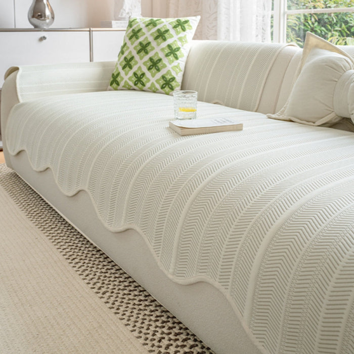 Aurivelle Herringbone Scallop Edge Sofföverdrag