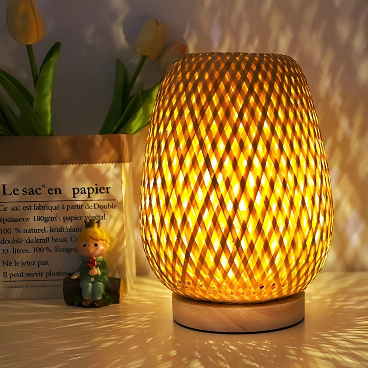 Aura Lampa - Bambu USB-driven Bordslampa för Sovrummet