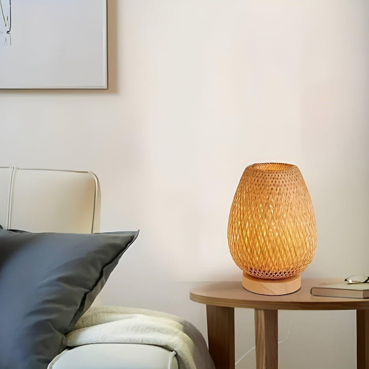 Aura Lampa - Bambu USB-driven Bordslampa för Sovrummet