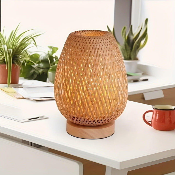 Aura Lampa - Bambu USB-driven Bordslampa för Sovrummet