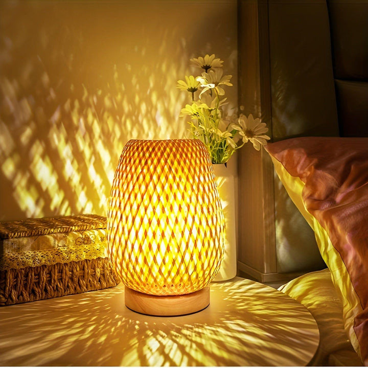 Aura Lampa - Bambu USB-driven Bordslampa för Sovrummet