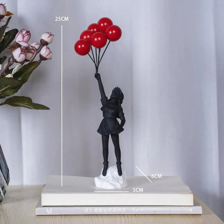 Banksy flygande Ballongflicka Staty