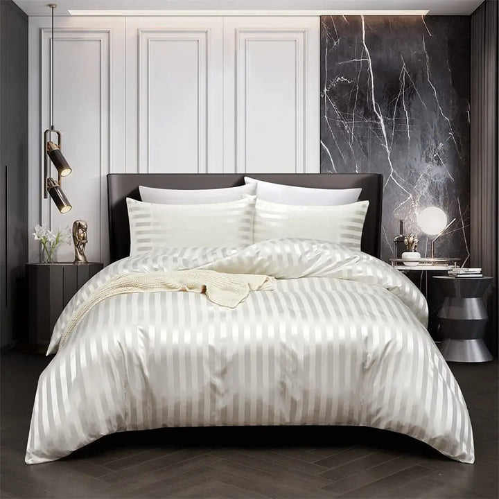 NoirLuxe Duvet Cover Set - Elegant Satin Sängtransformeringar