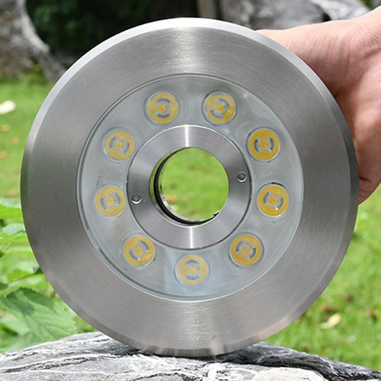 12W Landskapsfärgändrande Ring LED Rostfritt Stål Underwater Spotlight (färgglad)