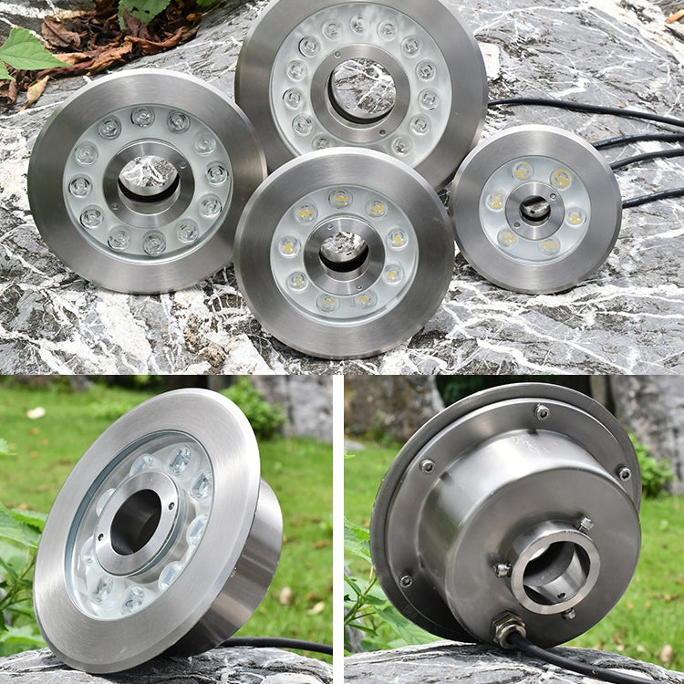 18W Landskapsfärgad färgändringsring LED Rostfritt Stål Underwater Fountain Light (färgglad)