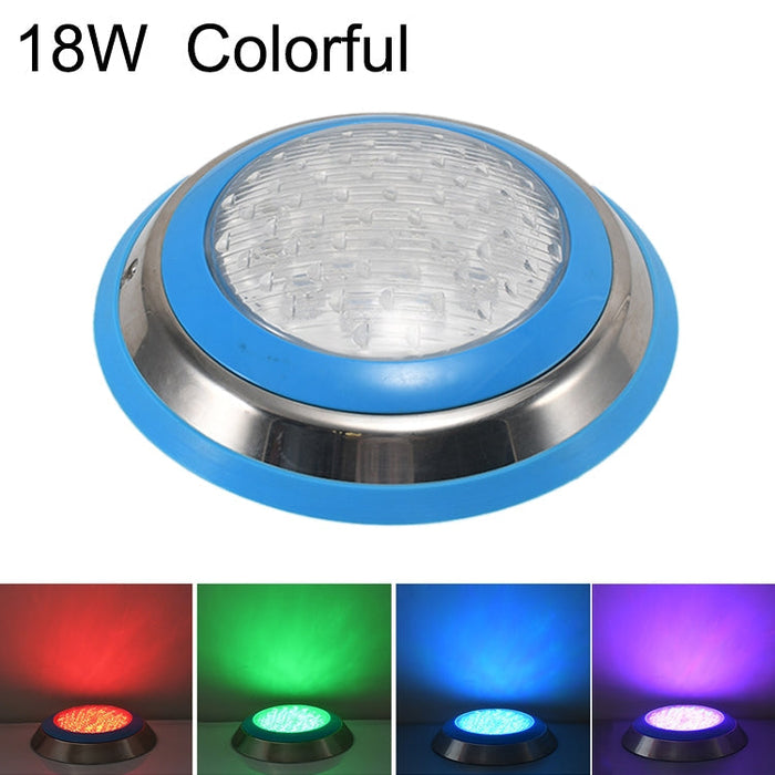 18W LED Rostfritt Stål Väggmonterad Poolbelysning Landskapsunderwater Light (färgglad belysning)